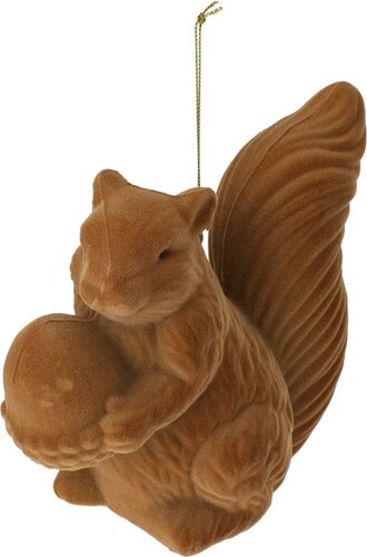 Kersthanger eekhoorn 16 cm tussen bruin