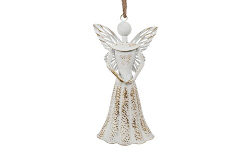 Kersthanger lizzy engel 42 cm wit