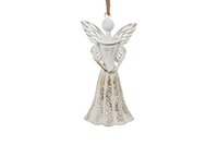 Kersthanger lizzy engel 42 cm wit