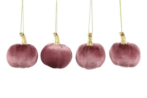 Kersthanger pompoen 14 cm paars