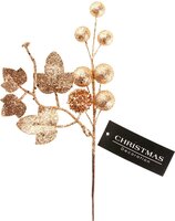 Kersttak eikenblad licht goud 26 cm