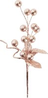 Kersttak rond blad roze goud 26 cm