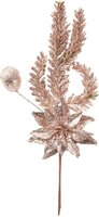 Kersttak bloem roze goud 26 cm