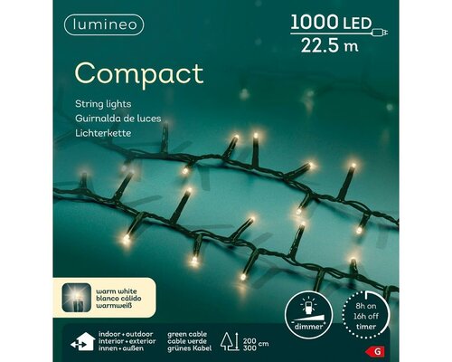 Kerstverlichting compact rice lights 1000 warm wit - afbeelding 2