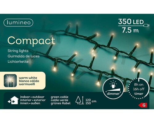 Kerstverlichting compact rice lights 350 warm wit - afbeelding 2