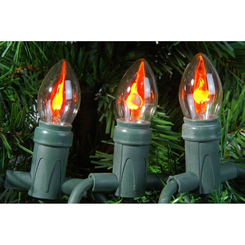 Kerstverlichting vlam kaars 10 lampjes buiten - afbeelding 1