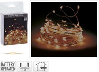 Koperdraad met 100 micro led lampjes extra warm wit