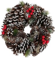 Decoratieve krans 25 cm met sneeuw