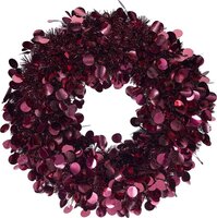 Lametta krans 46 cm bordeaux