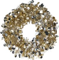 Lametta krans 46 cm champagne