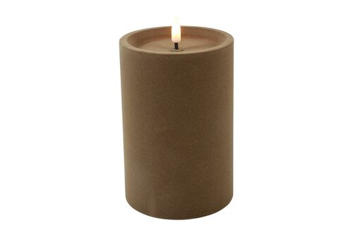 Ledkaars lyon D10H15 cm taupe velvet