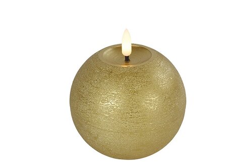 Led bolkaars Lyon D 10 H 11 cm goud