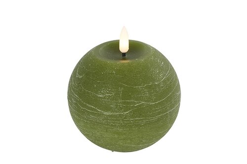 Led bolkaars Lyon D 10 H 11 cm groen