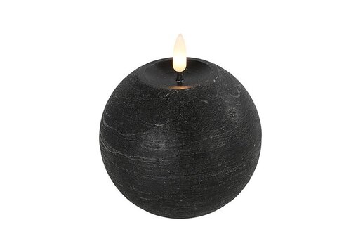 Led bolkaars Lyon D 10 H 11 cm zwart