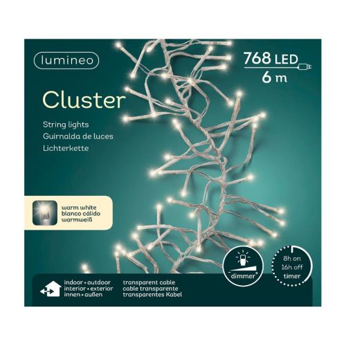 Led Cluster verlichting 768 lampjes transparant - afbeelding 4