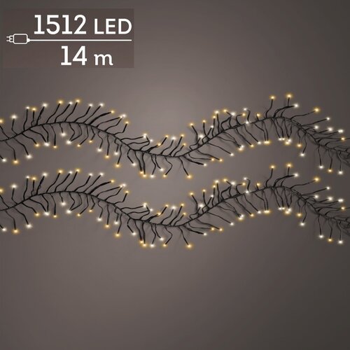 LED clusterverlichting warm wit / klassiek warm 1512 lampjes - afbeelding 1