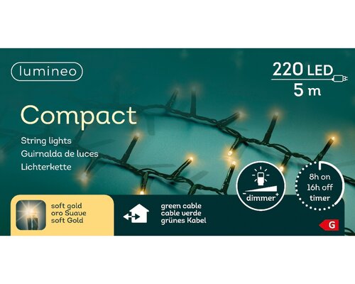 LED compact rice lights 220 lamps soft gold - afbeelding 2