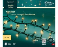 LED compact sparkle rice lights 600 lamps soft gold - afbeelding 2