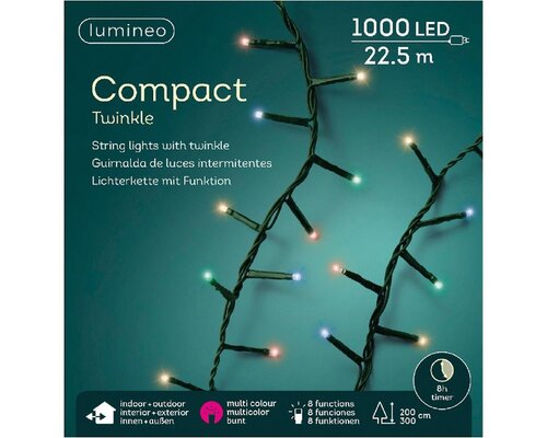 LED compact twinkel lights 1000 multicolour - afbeelding 2