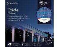 Led fonkel icicle verlichting 490 lampjes multi colour - afbeelding 2