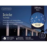 Led fonkel icicleverlichting 119 lampjes zwart - afbeelding 2