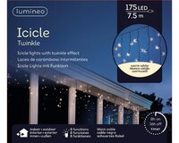 Led fonkel icicleverlichting 175 lampjes zwart - afbeelding 2