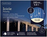 Led fonkel icicleverlichting 240 lampjes transparant snoer - afbeelding 2