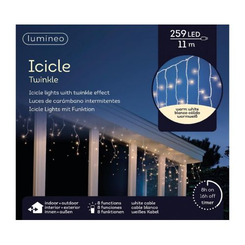 Led fonkel icicleverlichting 259 lampjes - afbeelding 2