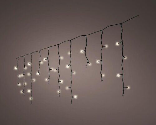Led fonkel icicleverlichting 259 lampjes zwart - afbeelding 1