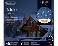 Led fonkel icicleverlichting 259 lampjes zwart - afbeelding 2