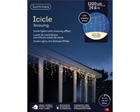 Led fonkel icicleverlichting 1200 lampjes transparant snoer - afbeelding 2