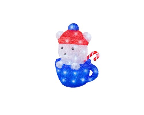 Led ijsbeer blauw 21x25x32 cm koel wit
