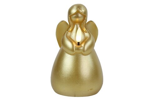 Led kaars engel 14,5 cm goud