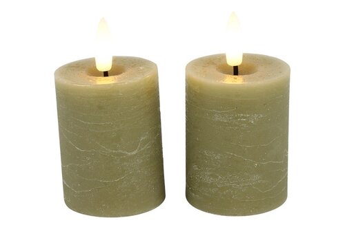 Led kaars Lyon D 5 H 9 cm beige