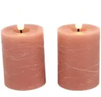 Led kaars Lyon D 5 H 9 cm roze