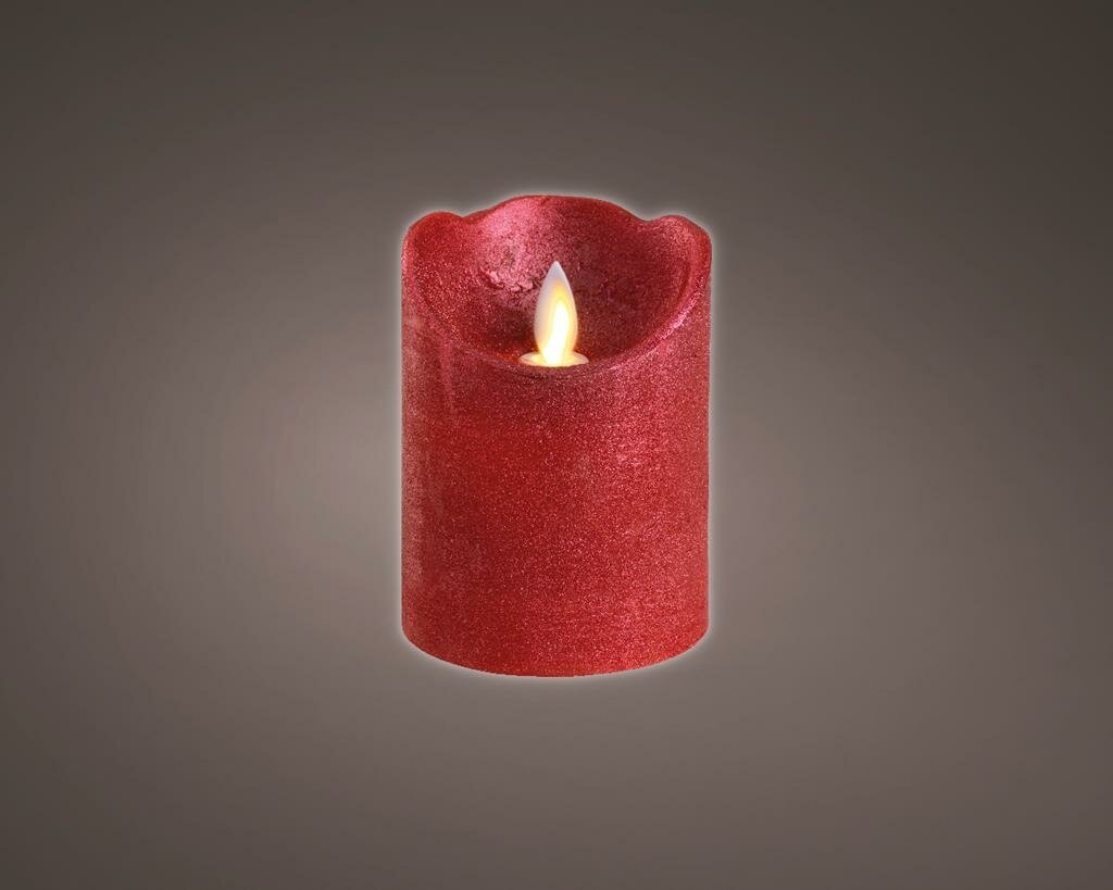 LED kaars/stompkaars kerst rood 10 cm flakkerend - Kerst diner tafeldecoratie - Home deco kaarsen