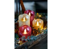Led kaars wax vlam verlichting 10 cm kerstrood - afbeelding 2