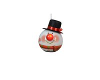 Led kerstbal foam 6.5 cm sneeuwpop hoed