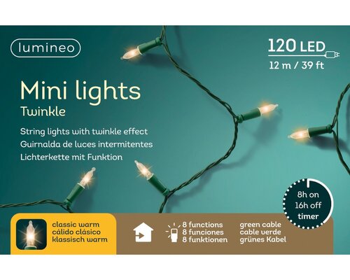 Led mini lights 120 lamps klassiek warm - afbeelding 2