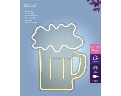 Led neon usb-c beer 29 x 35,5 cm multicolor - afbeelding 2