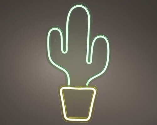 Led neon usb-c cactus 25,5 x 47 cm multicolor - afbeelding 1