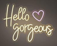 Led neon usb-c hello gorgeous 43 x 31 cm multicolor - afbeelding 1