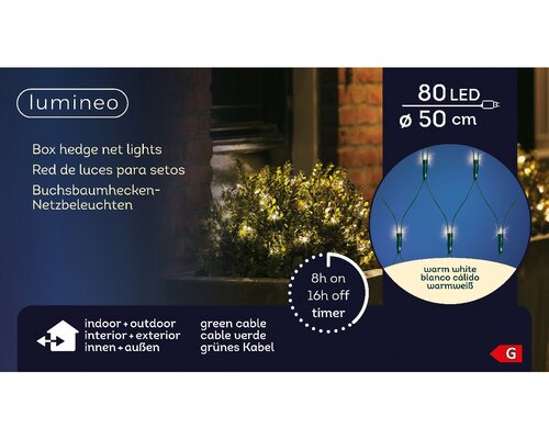 Led net buxus verlichting D50cm 80 lampjes - afbeelding 2