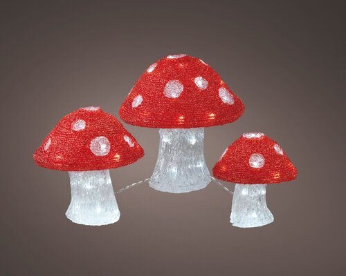 Paddenstoelen koel wit 3 stuks