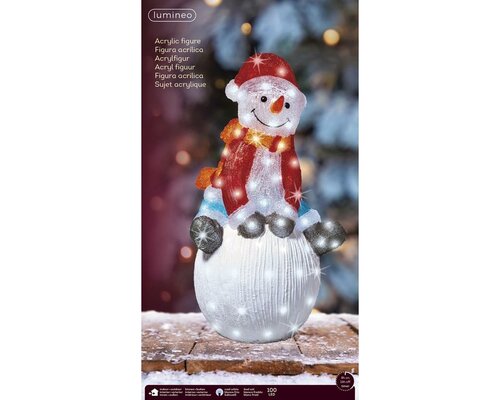 Led sneeuwpop H70 cm 100 lamps - afbeelding 2