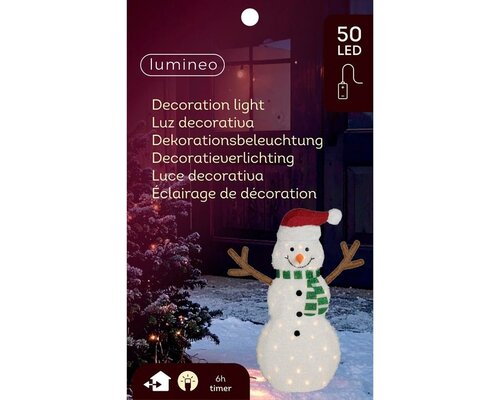 Sneeuwpop LED 107 cm 50 lamps warm wit - afbeelding 2