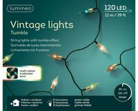 Led vintage lights peer 120 lamps multi colour twinkel - afbeelding 3