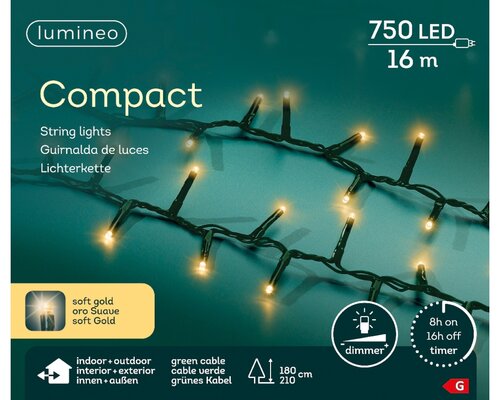 LED compact rice lights 750 lamps soft gold - afbeelding 2