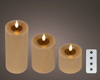 Lumineo Led kaarsen 3d vlam bruin 3 stuks