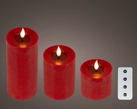 Lumineo Led kaarsen 3d vlam rood 3 stuks